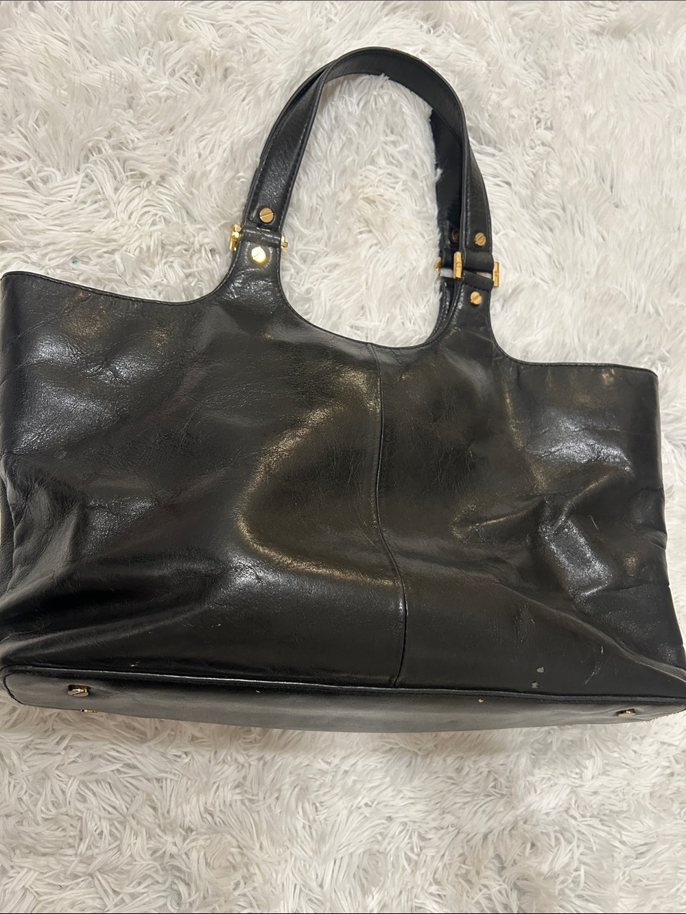 Tory Burch Black Leather Logo Purse with Gold Accents - Picture 4 of 13